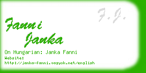 fanni janka business card